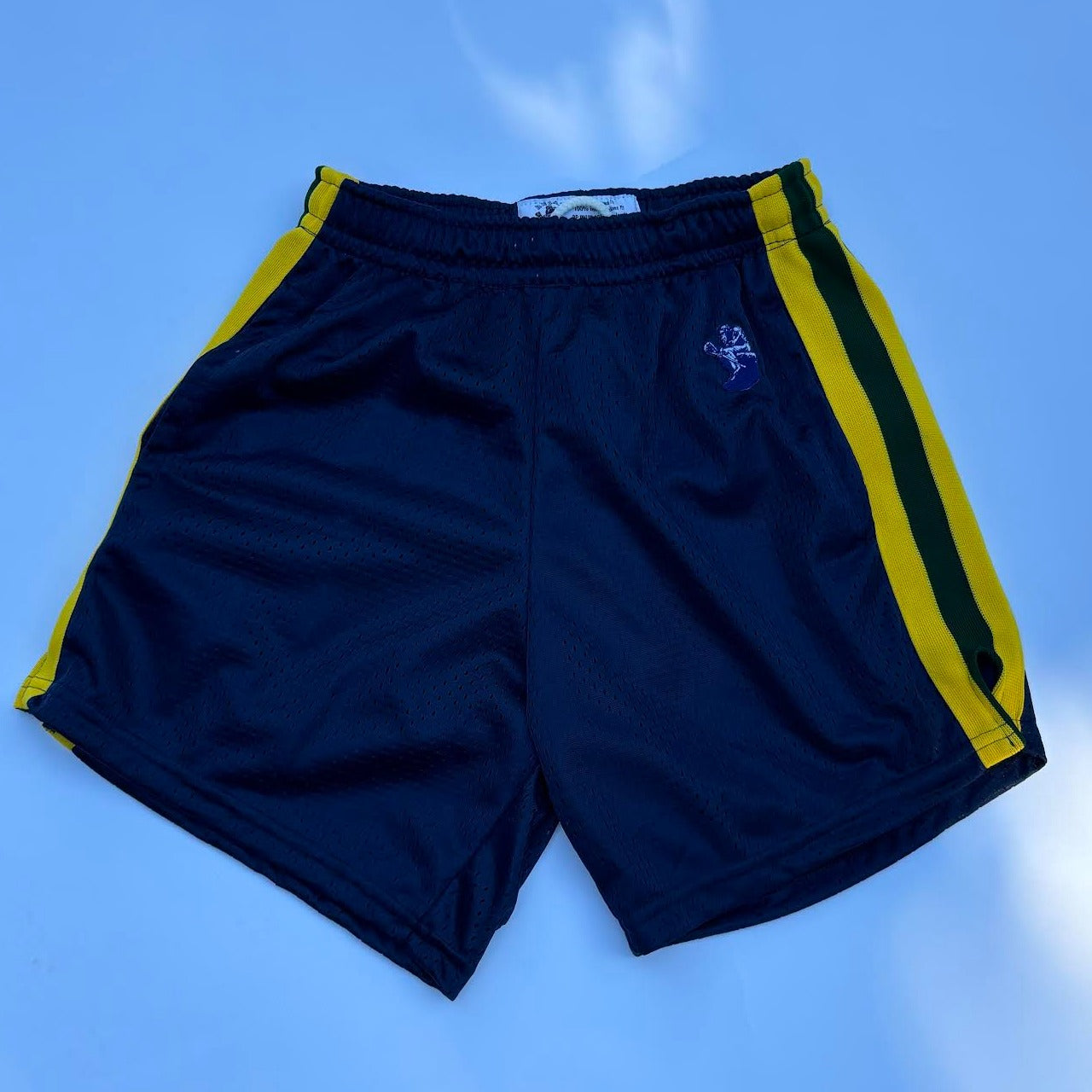 NAVY MESH W/ YELLOW, HUNTER GREEN, YELLOW KNIT STRIPES