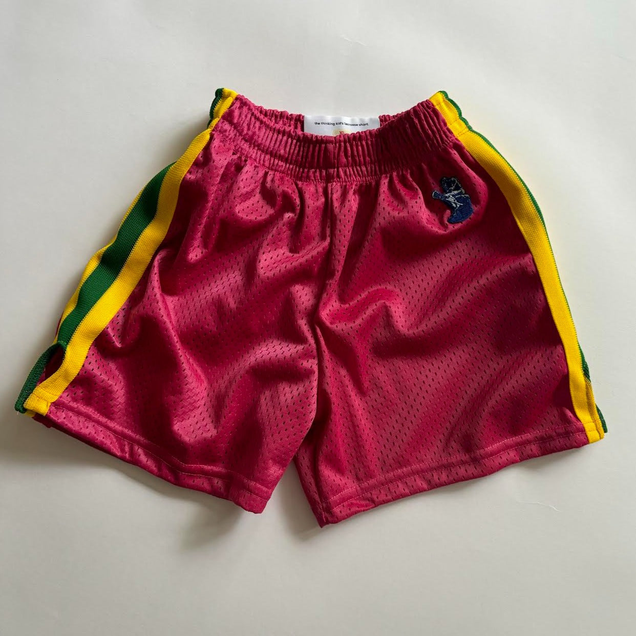 KIDS -HOT PINK MESH W/ YELLOW, GREEN, YELLOW KNIT STRIPE