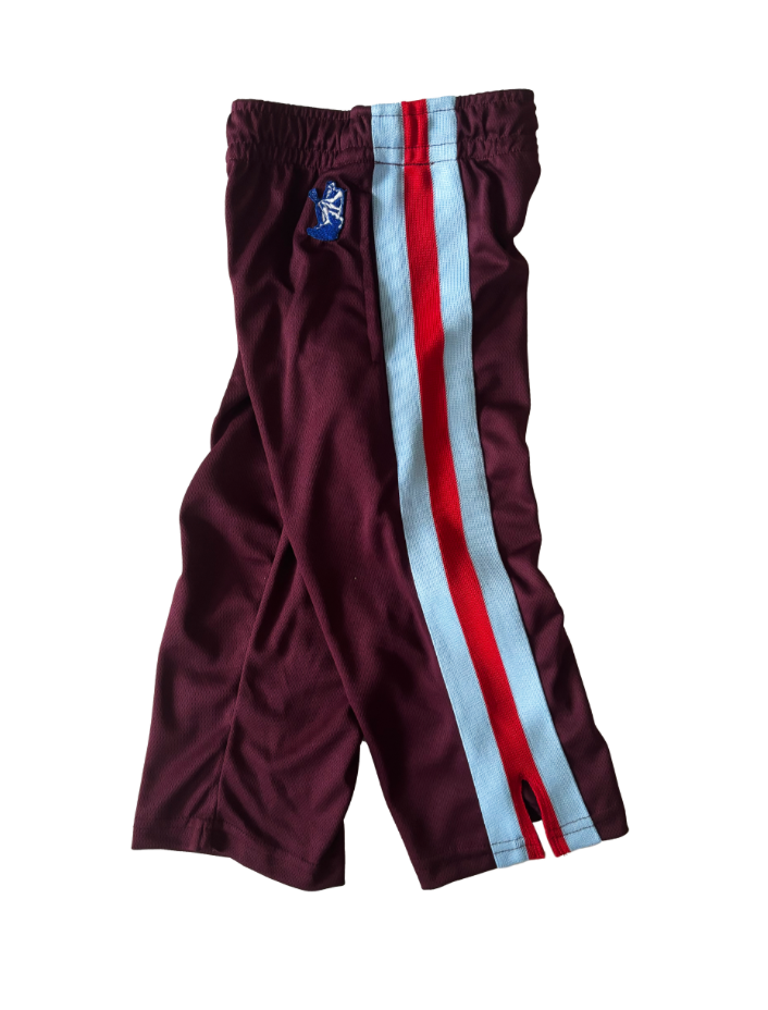 KIDS - Maroon LITE WIEGHT Miracle Mesh w/ Light Blue, Red, Light Blue Knit Stripes