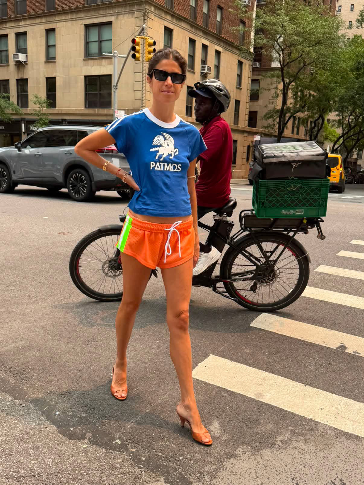 CAFE LEANDRA LAX SHORT SHORTS (PEACH MESH)