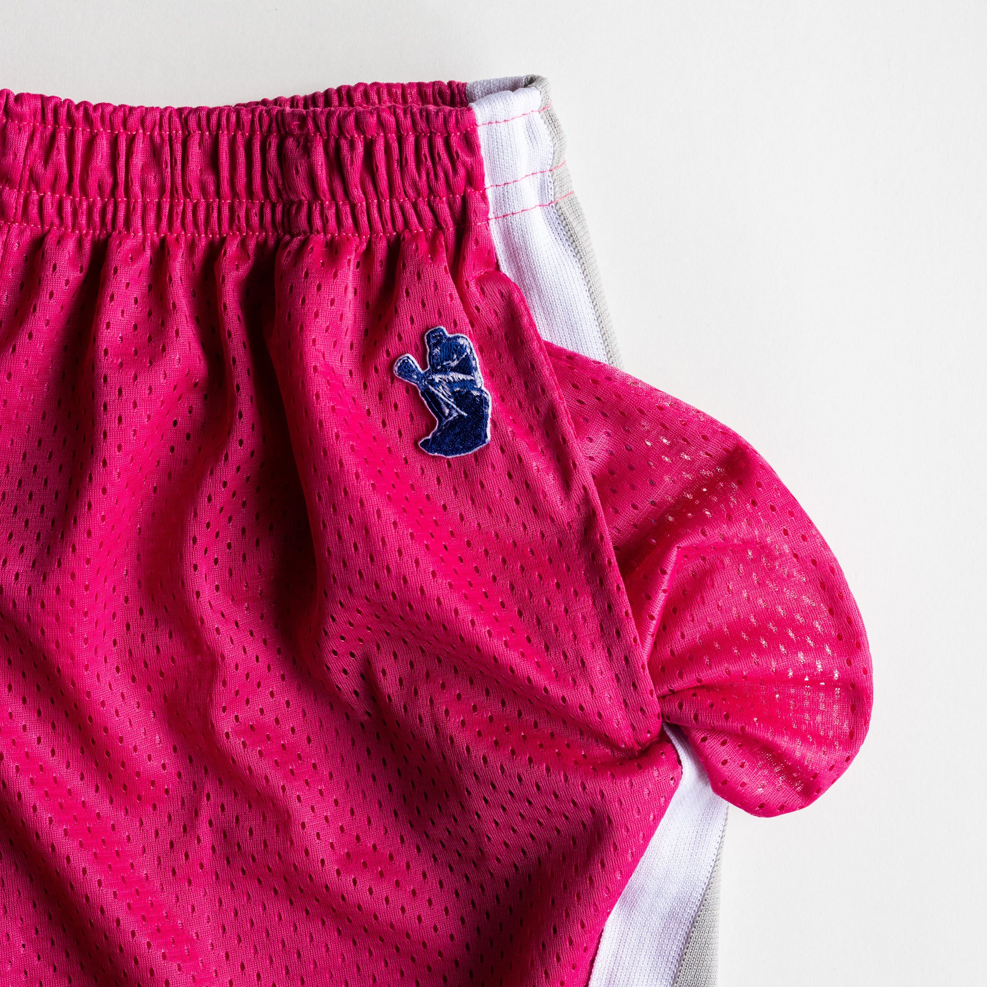 HOT PINK Mesh W/ WHITE Gray White Knit Stripe