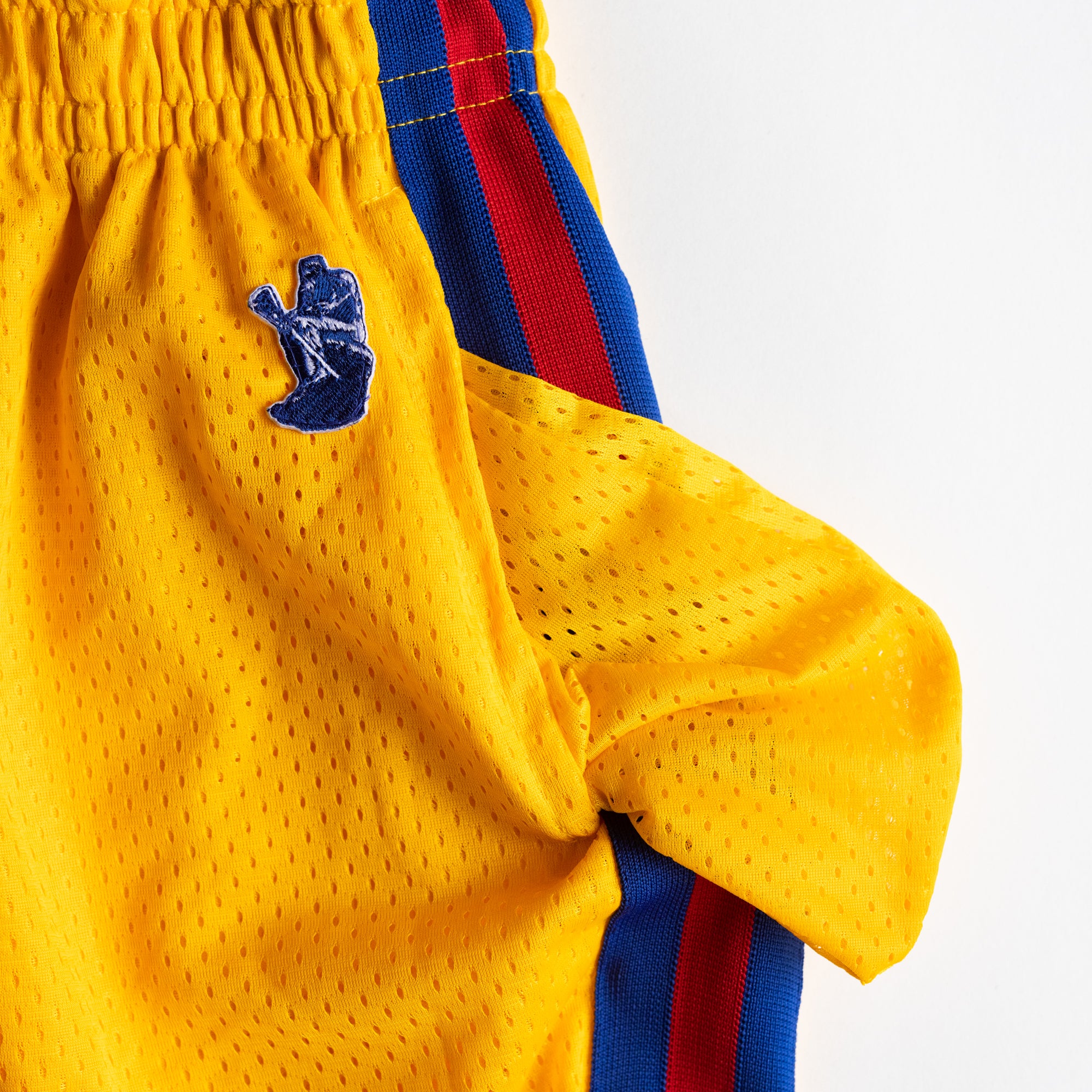 Yellow Mesh w/ Navy & Red Knit Stripe